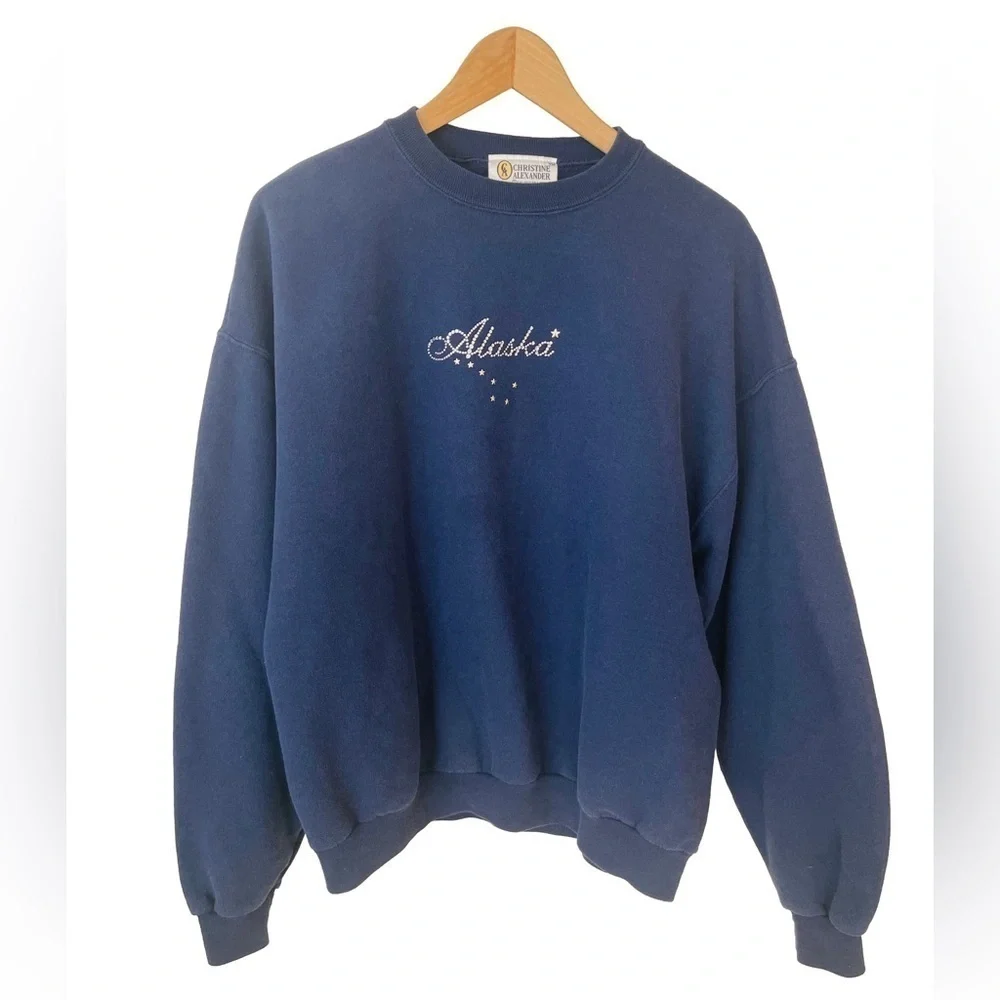 Christine Alexander Women’s Alaska Blue Pullover Sweatshirt Size X-Large - Picture 1 of 4